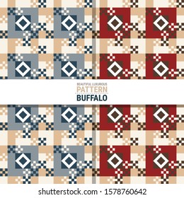 Beautiful luxurious pattern creative for buffalo, plaid, fabric, textile, clothes, tablecloth and other things. This is a simple vector illustration with harmonious blend of retro and modern styles.