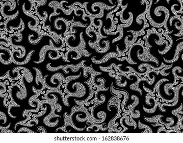 Beautiful luxury black and white seamless pattern