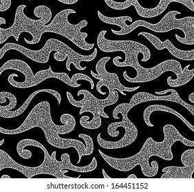 Beautiful luxury black and white vector seamless pattern