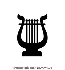 hermoso lujo clásico lyre mini arpa icono vector gráfico plano fondo aislado