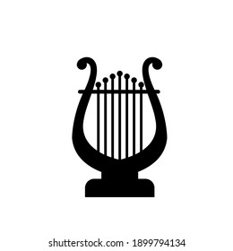 hermoso lujo clásico lyre mini arpa icono vector gráfico plano fondo aislado