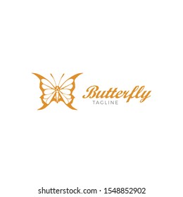Beautiful, luxury and elegance butterfly logo template