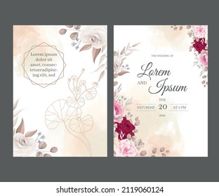 Beautiful Luxury Golden Color Mix Weeding Card Design Template