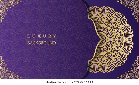 Beautiful luxury mandala design background in gold color. Decorative golden greeting card.Design for invitation, wedding card, Diwali, decoration. India, Indian, Arabic, Damask, Asian, Turkish, Dubai,