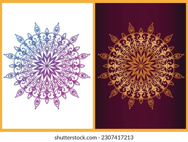Beautiful luxury round shapes vector mandala design background in colorful design.