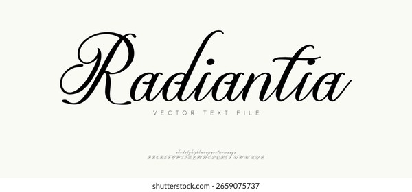 The Beautiful Luxury Signature Script Font. Handwritten Font Calligraphy Logotype Script elegant Type lettering Font. vector illustration 

