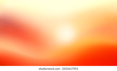 Beautiful luxury soft gradient orange gold sky and sunlight background take in evening or twilight. mesh vector