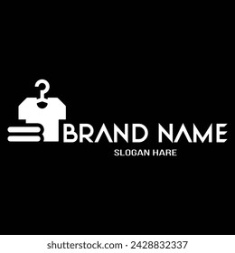 Beautiful Luxury White Fashion Dress logo with Black Background.