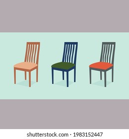 Beautiful luxury wooden chair and outline art design