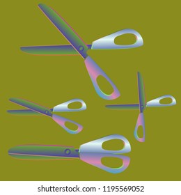 Beautiful magian suite gradient multicolored tool scissors.