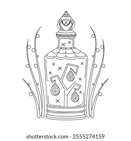 Beautiful magic bottle. Vector illustration.