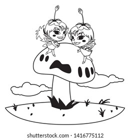 beautiful magic fairies in camp