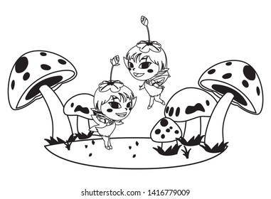 beautiful magic fairies in camp