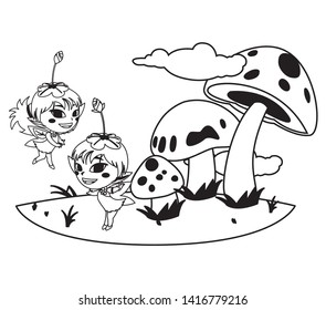 beautiful magic fairies in camp