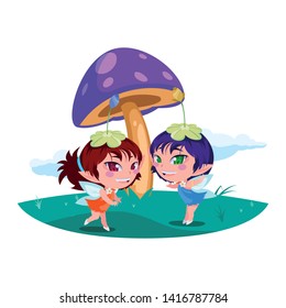 beautiful magic fairies in camp