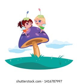 beautiful magic fairies in camp