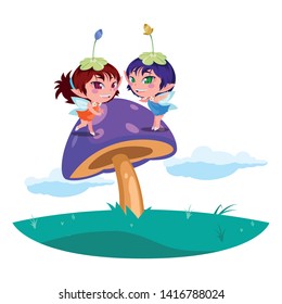 beautiful magic fairies in camp