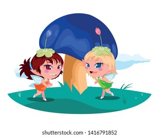beautiful magic fairies in camp