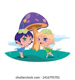beautiful magic fairies in camp