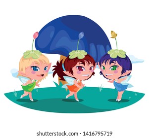 beautiful magic fairies in camp