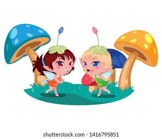 beautiful magic fairies in camp