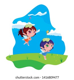 beautiful magic fairies in camp