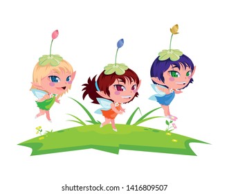 beautiful magic fairies in camp