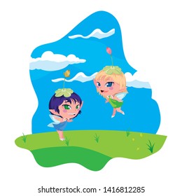 beautiful magic fairies in camp