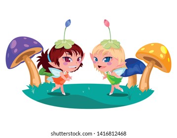 beautiful magic fairies in camp