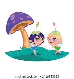 beautiful magic fairies in camp