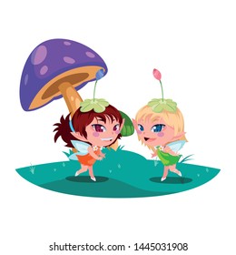 beautiful magic fairies in camp