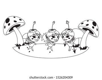 beautiful magic fairies in camp vector illustration design