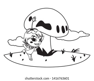 beautiful magic fairy in the camp