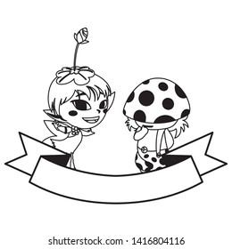 beautiful magic fairy and fungu elf characters