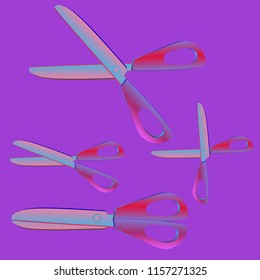 Beautiful magic kit gradient multicolored tool scissors.