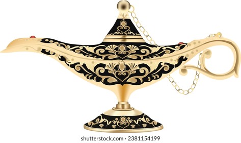Beautiful magic lamp illustration vector design on a white backgroun