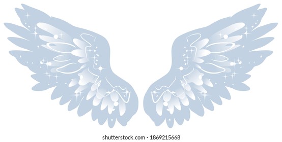 Beautiful magic light angel wings, vector