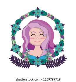 Beautiful and magic mermaid cartoon