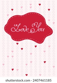 Beautiful magic Valentine's card postcard with hearts and lettering. For postcard, poster, banner, t-shirt design and more