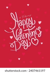 Beautiful magic Valentine's card postcard with hearts and lettering. For postcard, poster, banner, t-shirt design and more