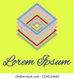 Beautiful magical abstract multicolor cube geometric.