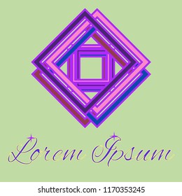 Beautiful magical abstract multicolored cube geometric.