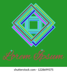 Beautiful magical abstract multicolored cube geometric.