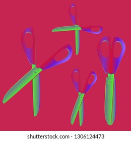 Beautiful magical suite gradient multicolor tool scissors.