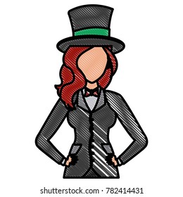 Beautiful magician woman cartoon