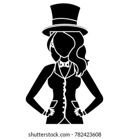 Beautiful magician woman cartoon