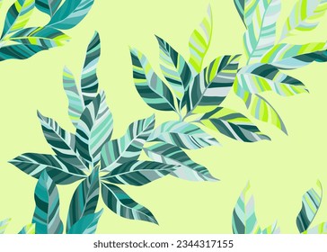 Hermoso follaje de magnolia sin fisuras vectores de patrón. Impresión artística botánica de verano de paños de bandana. Patrón interminable del arbusto de arbusto de paraíso. Elementos de flora exótica.