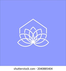 Hermoso logo de Magnolia Tulip Flower con un toque inmobiliario