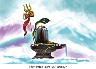 	
Beautiful maha shivratri festival background with shiv ling card design