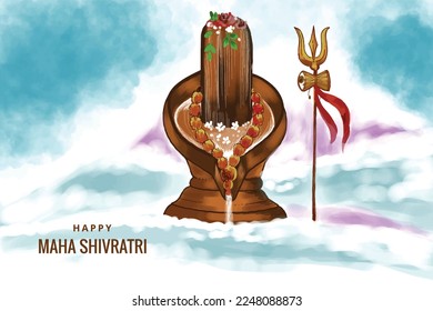 	
Beautiful maha shivratri festival background with shiv ling card design